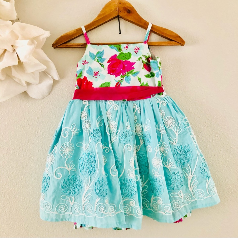 Moxie & Mabel (boutique) embroidered special occasion dress, whimsical elegance